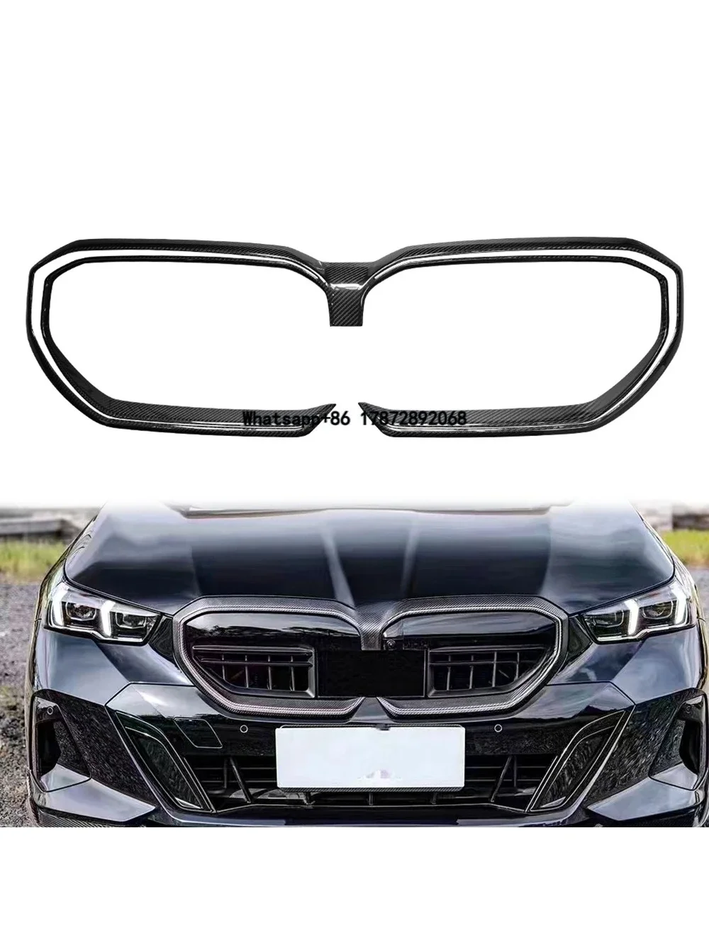 

Dry Carbon Fiber Auto Part Pasting Style Front Grill Frame for G60 G68 I5 G70 G90 M5 Sedan 2024+ Front Grill Frame