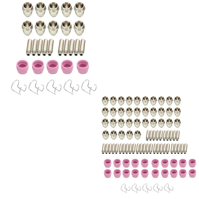 

95Pcs Ceramic Air Plasma Cutting Torch Nozzles Consumables Contact Tips For SG‑55 AG‑60 WSD‑60P Easy Install