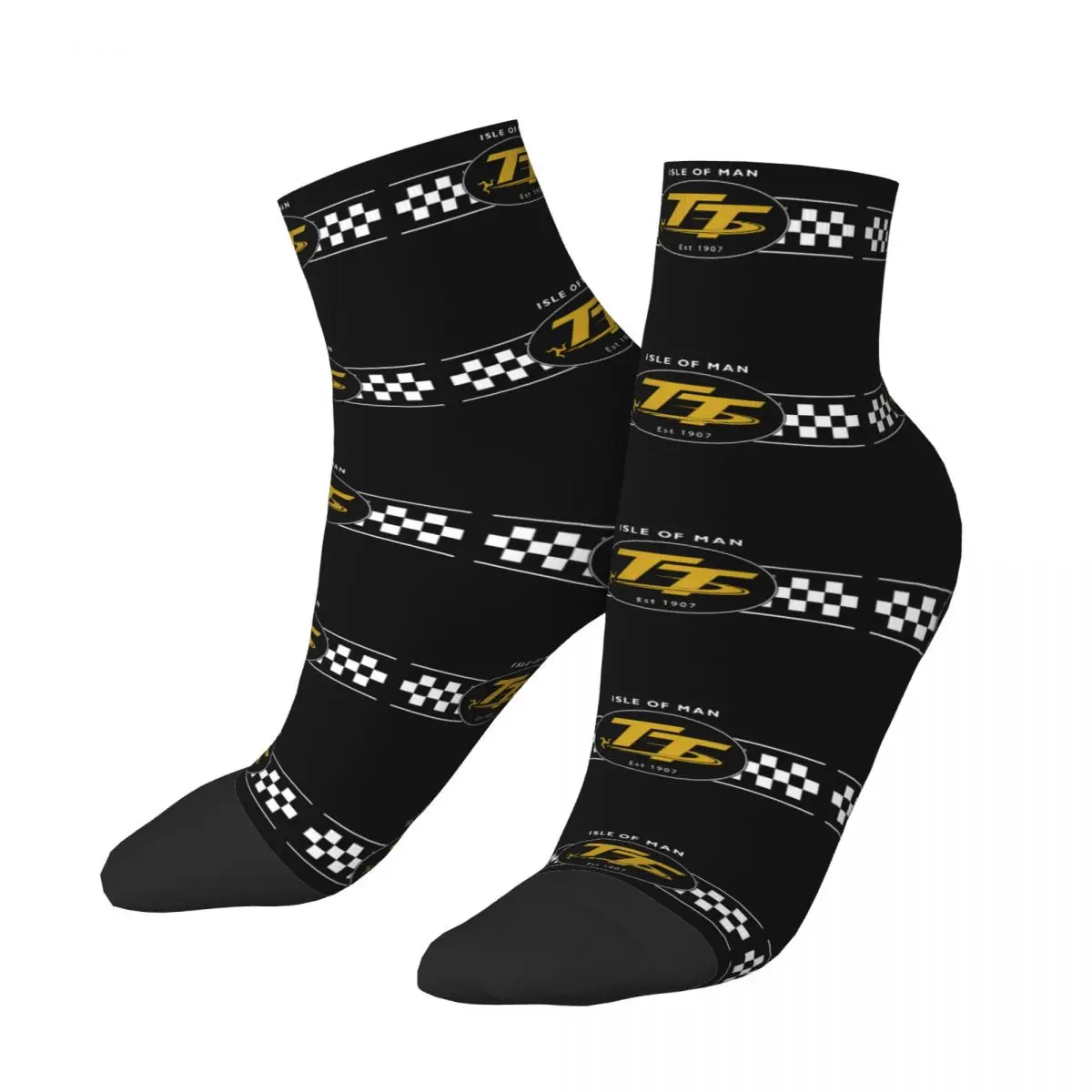 Isle Of Man Tt Racing Motorcycle Men's Crew Socks Unisex Cute 3D Print Dress Socks