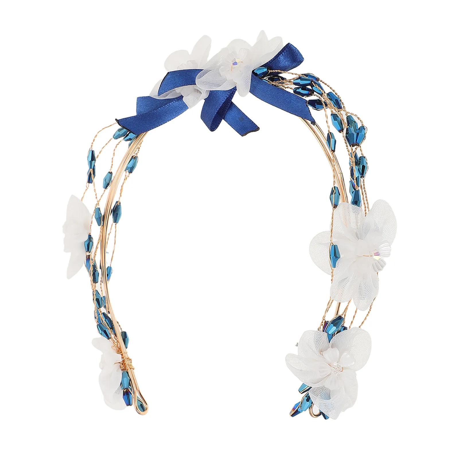 

Мягкая керамическая повязка для волос ручной работы, цветочный орнамент, свадебный головной убор с жемчужным листом, свадебный аксессуар, аксессуары для невесты, повязка на голову