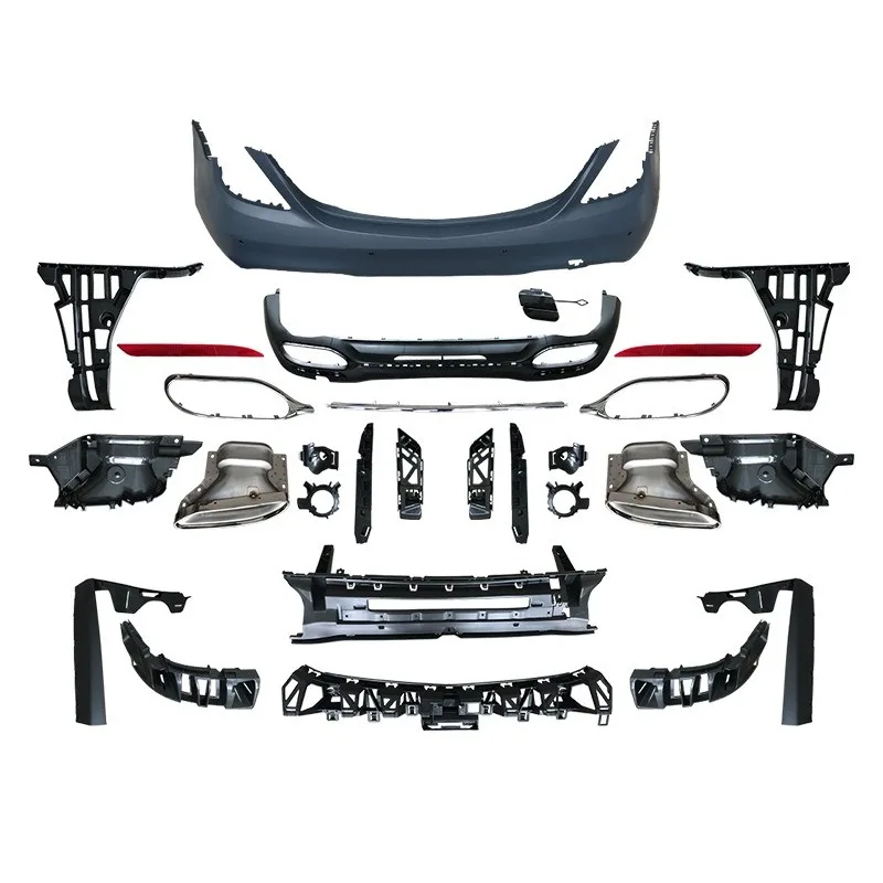 PP material includes eyebrow mid-mesh side skirt, suitable for W222 upgrade S450 surround