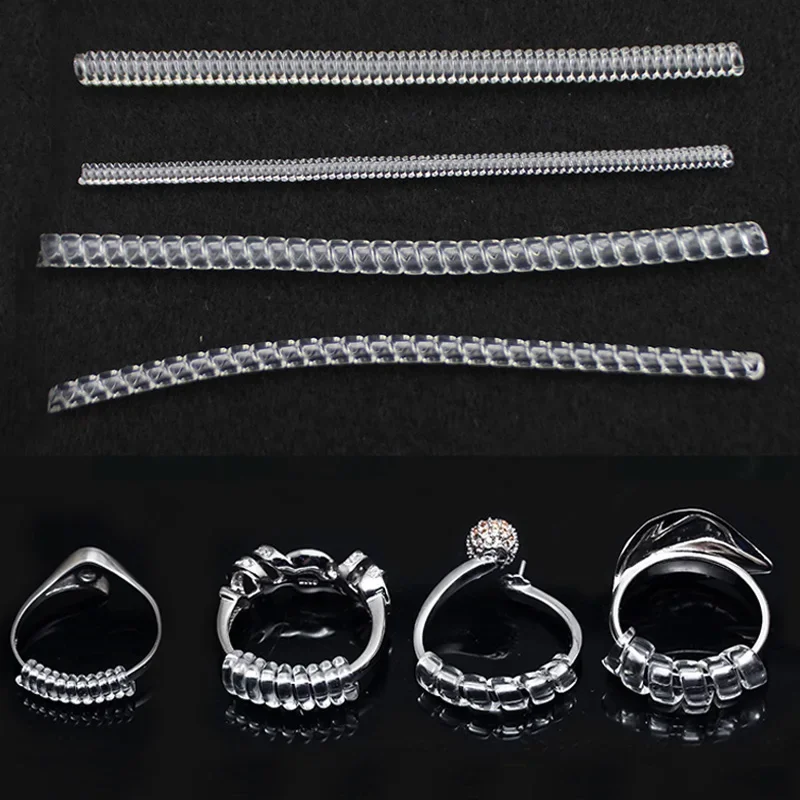 Transparent Spiral Based Ring Tools Spring Coil Ring Size Guard Tightener Reducer Resizing Tool for Jewelry Accessories