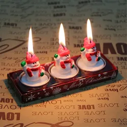 Mini candele di natale Navidad regali di capodanno candele di natale babbo natale Snowmen barattoli di latta candela decorazioni natalizie per la casa