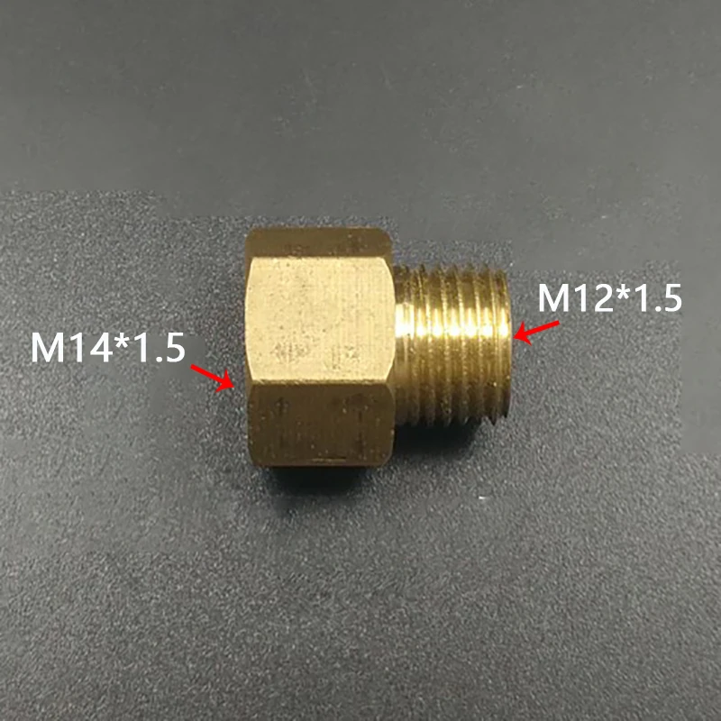 Pressure Gauge Connector Female M14 * 1.5 -- Male M12X1.5  Brass Pipe Fitting Adapter Coupler Connector For Fuel Gas Water