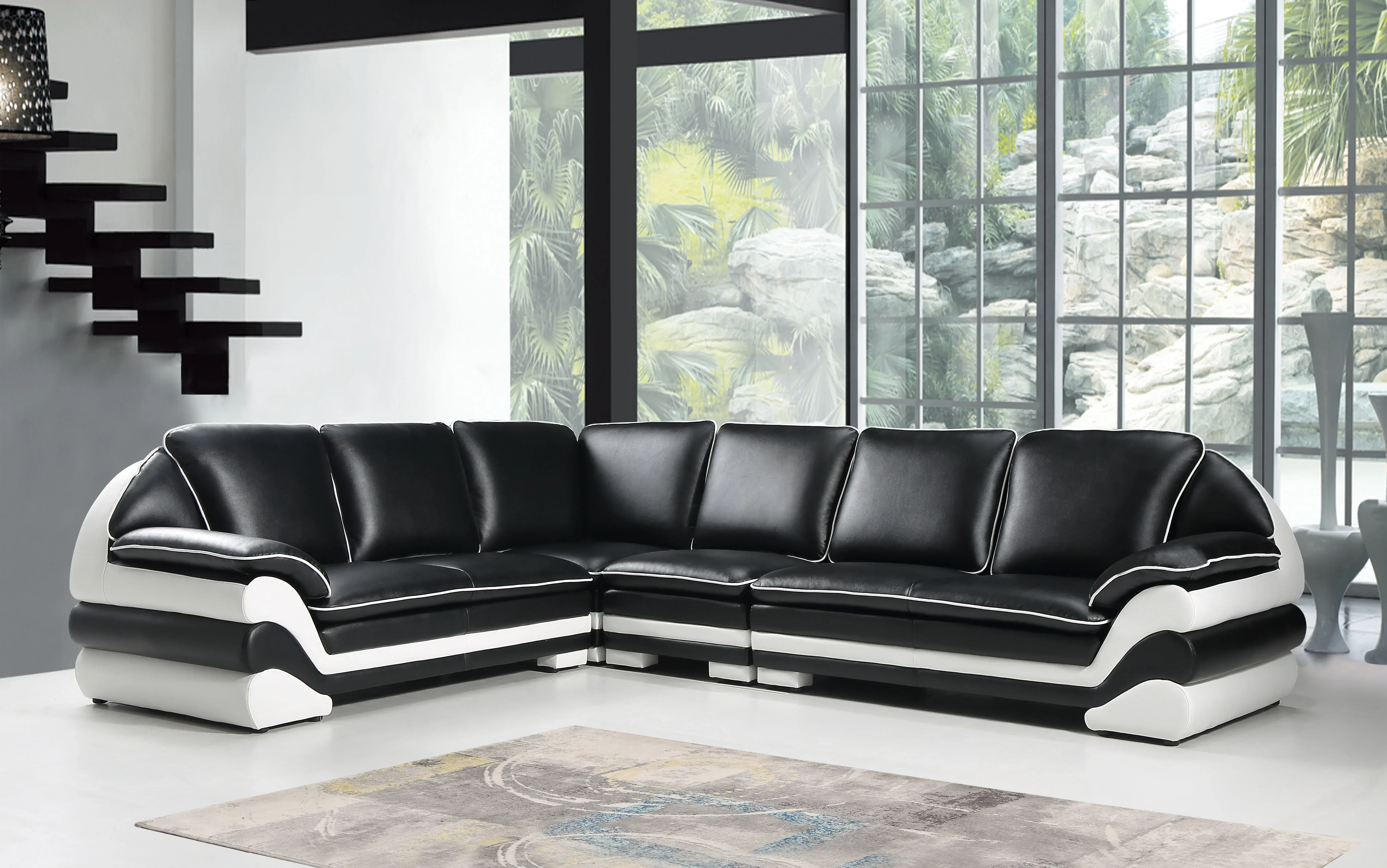 2026 Modern environmentally friendly white couch sectional l shape leather sofa