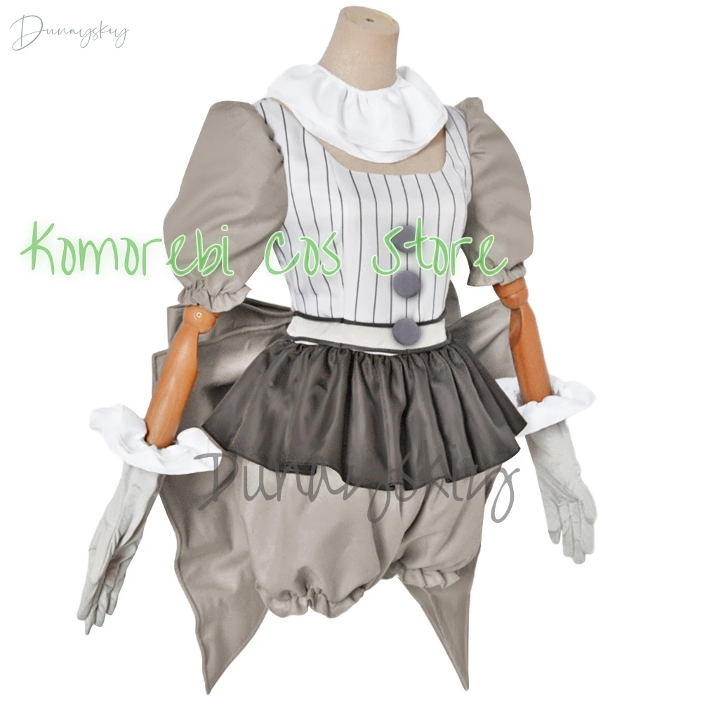 Film Clown Pennywise Cosplay Kostuum Genderswap Halloween Horror Lolita Verkleden Vrouwen Fantasie Jurk Carnaval Feest Volledige Set