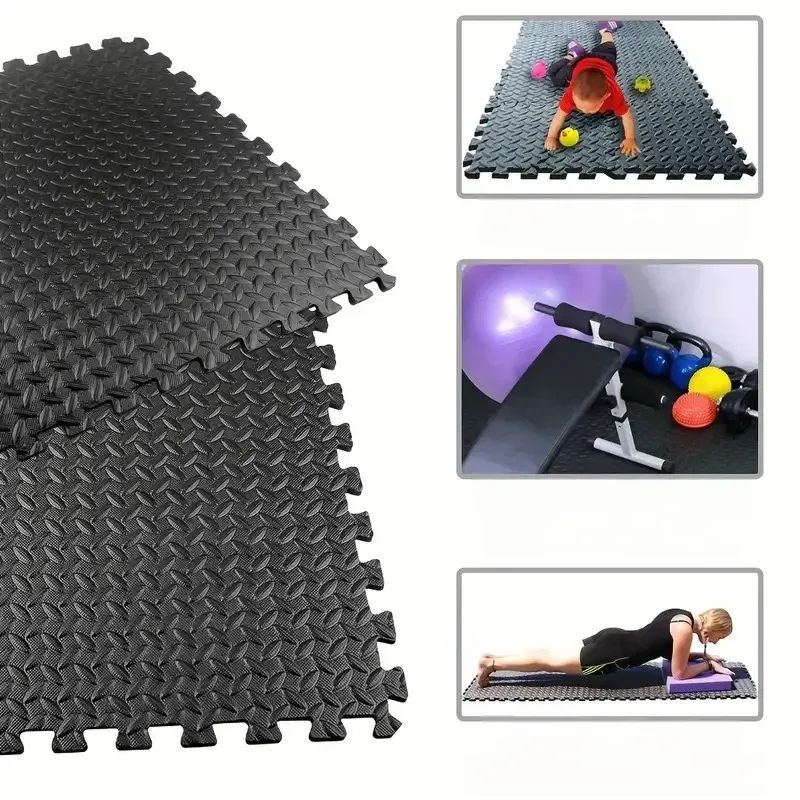 

6 Pieces Fitness Stitching Mat 2.5cm Thick Non-slip Shock Absorption Baby Game Bedroom Kitchen Gym Yoga Floor Tile Mat