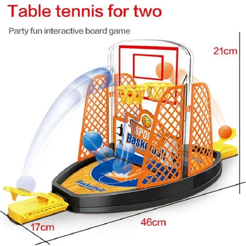 Two-Way Catapult Basketball Court Mini Competitive Finger Projection Double Interactive Table Game