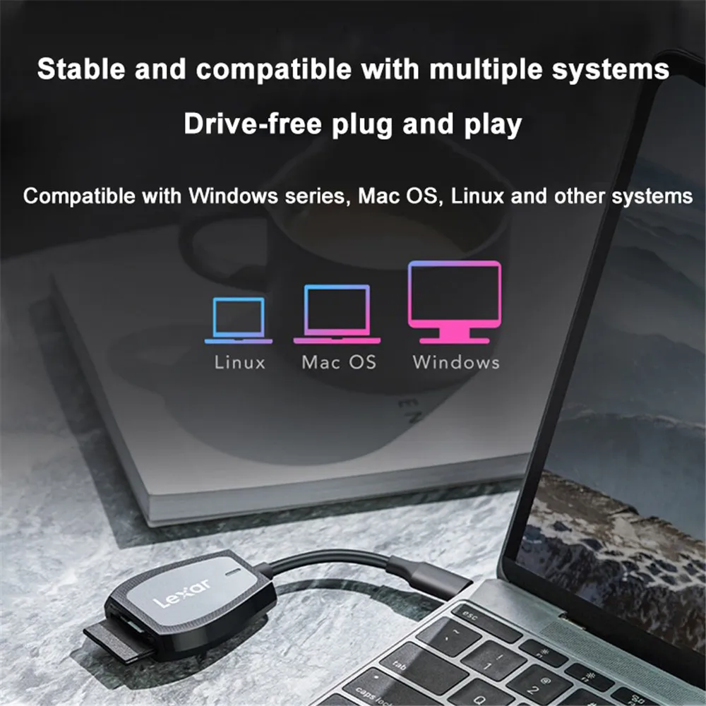 ليكسار-قارئ بطاقة الذاكرة الأصلي 470u tf ، usb ، otg نوع c ، محول لمايكرو sd