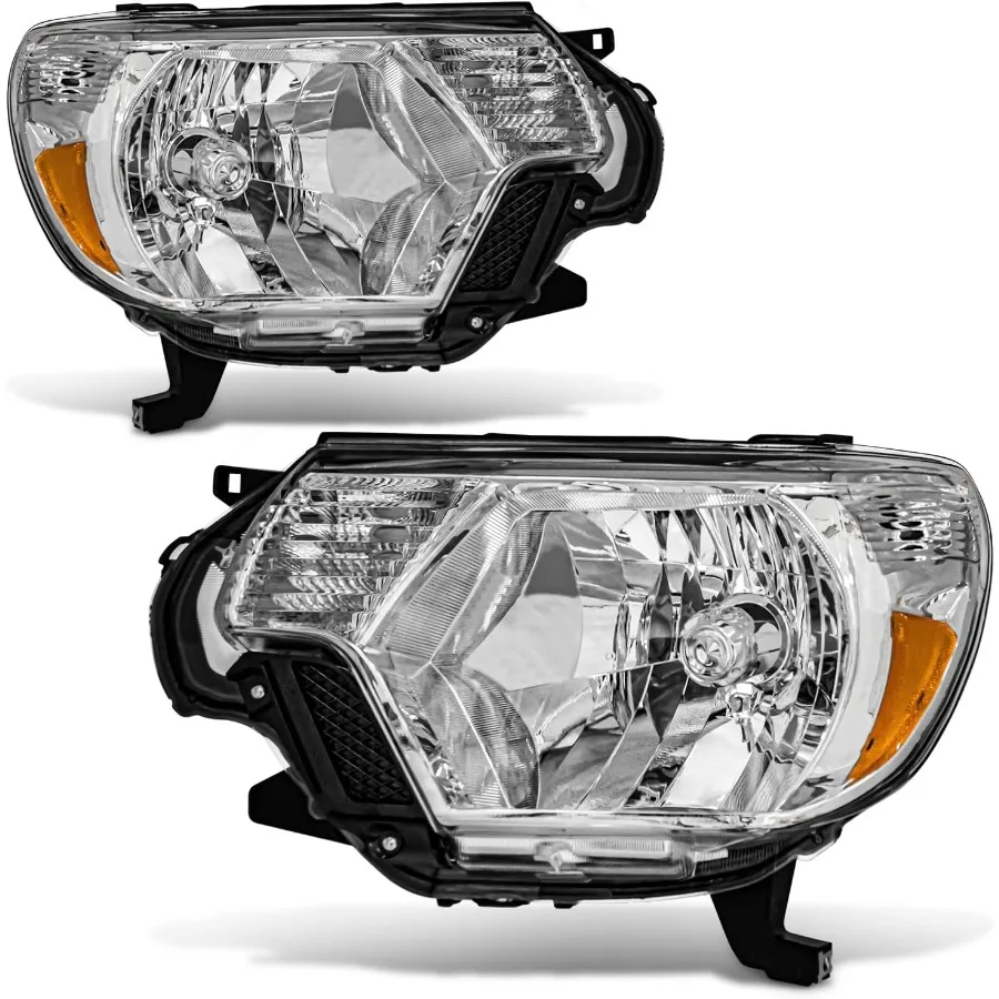 

Headlight Assembly for 2012 2013 2014 2015 Tacoma 12 13 14 15 Tacoma Headlamp with Chrome Housing Amber Reflector Driver and P