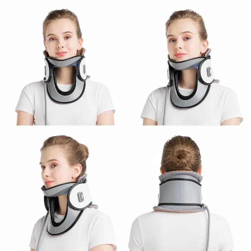C03 Cervical Traction Device, Adjustable Neck Support Collar, Navy / Pearl White / Wine Red Available