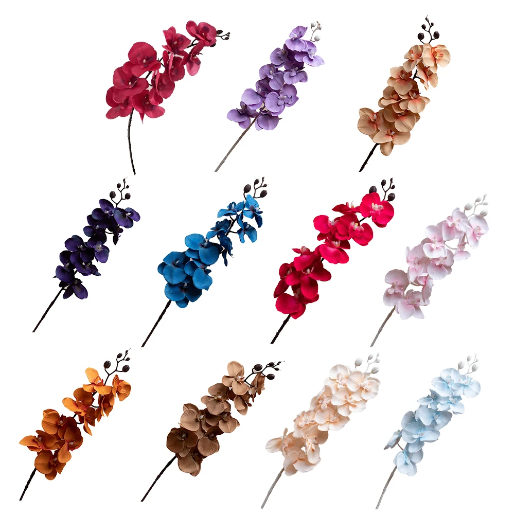 

Искусственный цветок фаленопсис из шелка для декора дома, сада, вечеринок, свадеб, 1 стебель