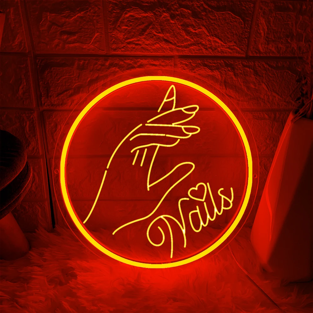 Custom Nails Neon Sign Beauty Shop Home Woman Girls Room Decor Wall Decoration 3D Carving Sign Led Luminous Signs Christmas Gift