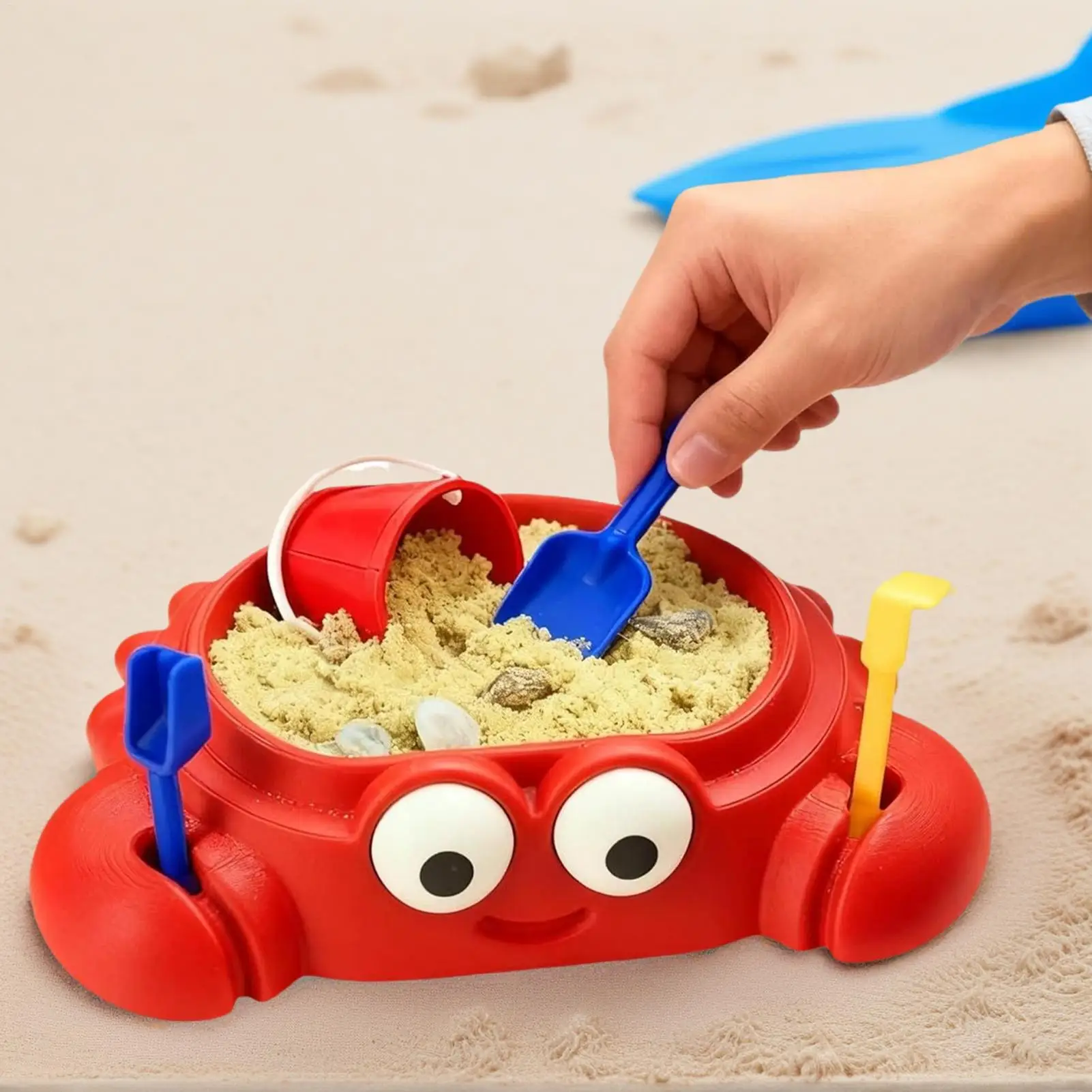صندوق رمل صغير على شكل سرطان البحر انتزاع اللعب صندوق رمل حفار المنتزع الكبار مخلب السلطعون مخالب الشاطئ البلاستيك شاطئ البحر الكبار مجموعة الرمال الحسية #1
