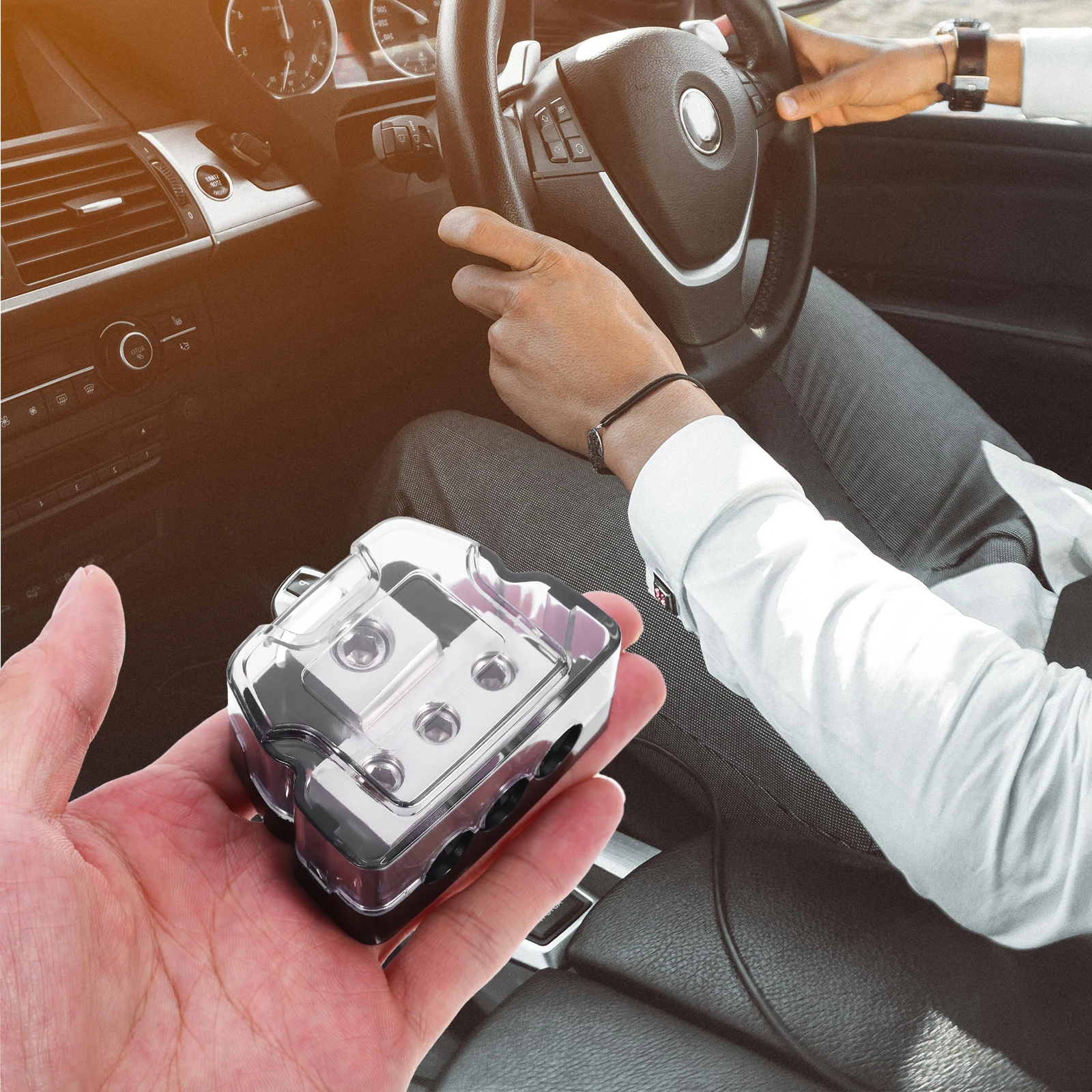 

Ground Distribution Block 1 in 3 Way Car Amplifier Splitter Essential Accessory for Audio Enthusiasts Power Distribution Block