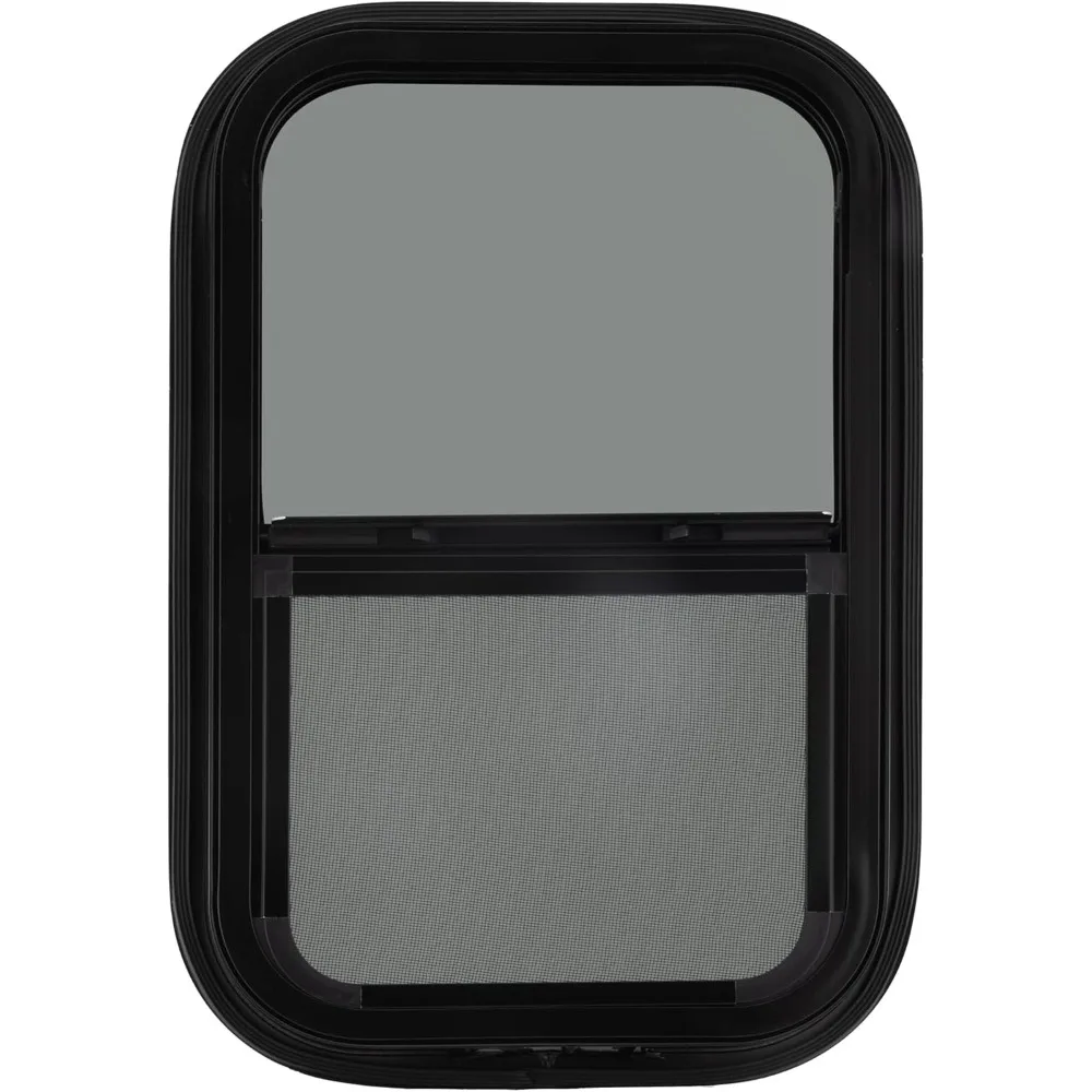 استبدال نافذة RV ذات الشريحة العمودية، 15 × 22، زجاج مقسى، أسود، صنع في الولايات المتحدة الأمريكية #6