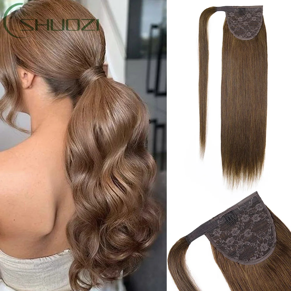 Ponytail Hair Extension 20 Inches 90g Ponytail Extension Human Hair Clip In Wrap Around Remy Human Hair Extension Hairpieces