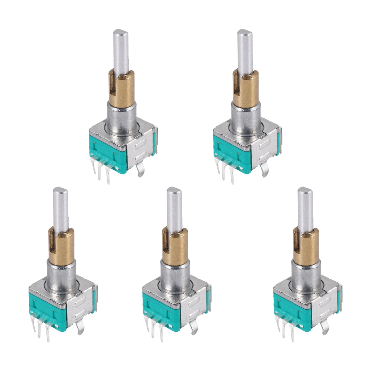 HOT 5PCS EC11EBB24C03 Dual Axis Encoder with Switch 30 Positioning Number 15 Pulse Point Handle 25mm