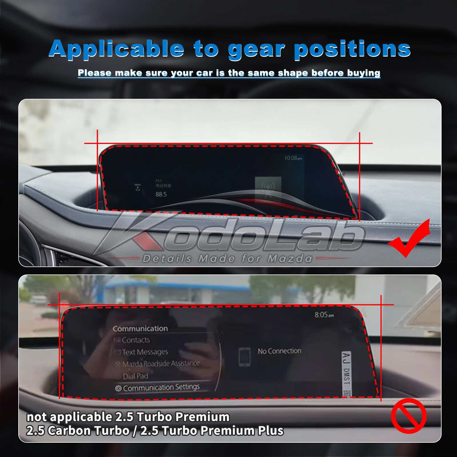 Für Mazda CX-30 CX30 2020-2024 Auto Mittelkonsole Schaltpanelle Navigationsbildschirm TPU Innenraum-Schutzfolie Kratzfest Reparatur – Detail 3