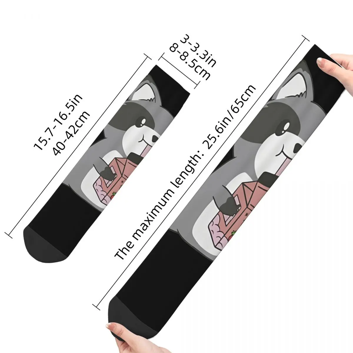 Calcetines de mapache con estampado divertido para hombre y mujer, calcetín Unisex sin costuras, estilo Hip Hop, ideal para regalo