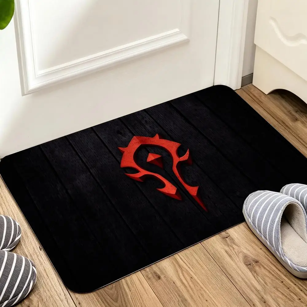 W-World Of Warcraft, WOW Game Floor Mat Welcome Mat Entrance Doormat Balcony Bathroom Floor Mats Non-slip Rug Bedroom Carpet Hom