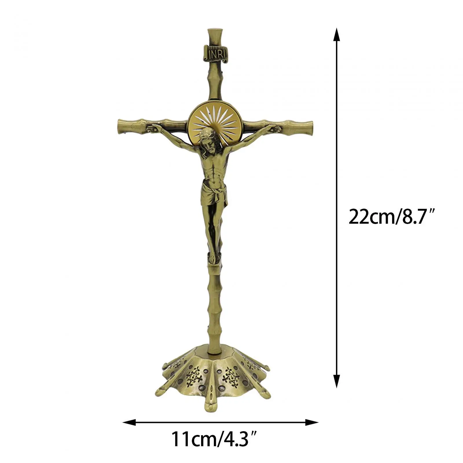 Wall Cross Crucifix Figurine, Tabletop Catholic Ornament, Religious Cross