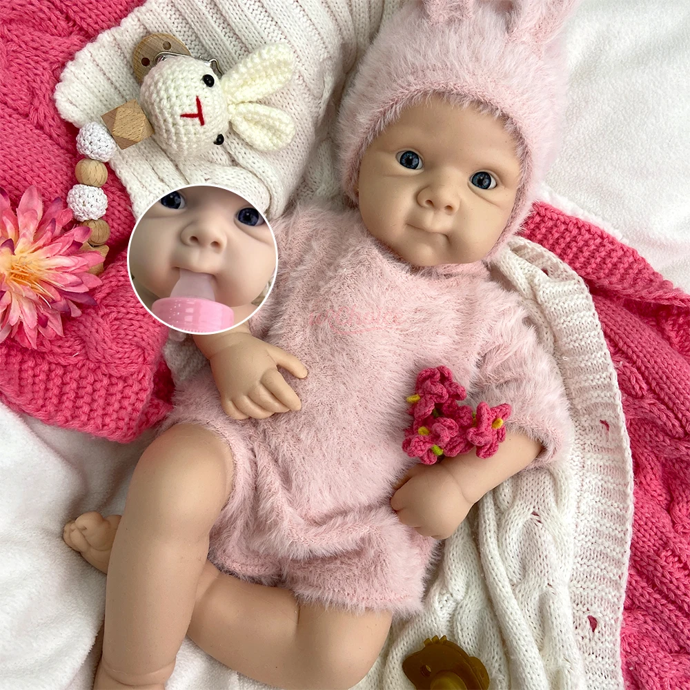 Unpainted 20inch Bettie Full Silicone Reborn Baby Girl Can Open Mouth Lifelike High Simulation Art Doll for Painter Collector