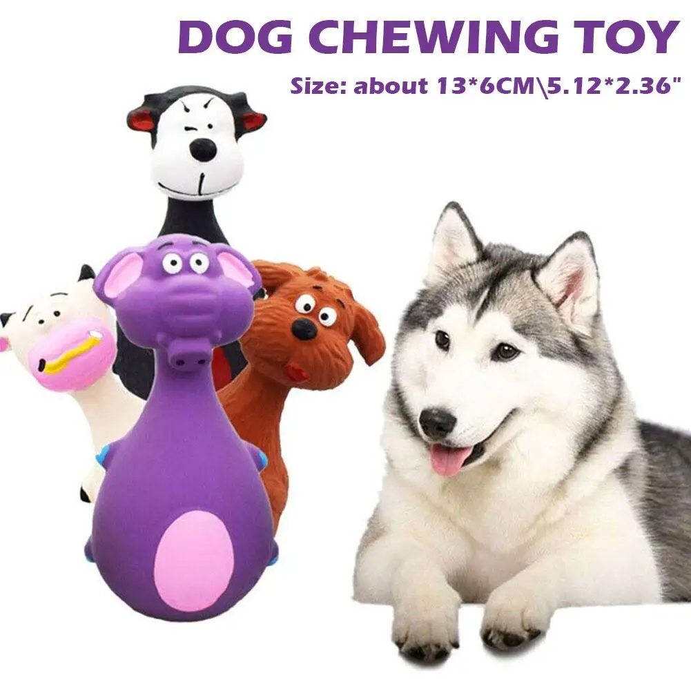 Sound Squeaky Dog Latex Toys Elephant Cow Animal Chew Pet Rubber Vocal Toys For Small Large Dogs Bite Resistant Interactive