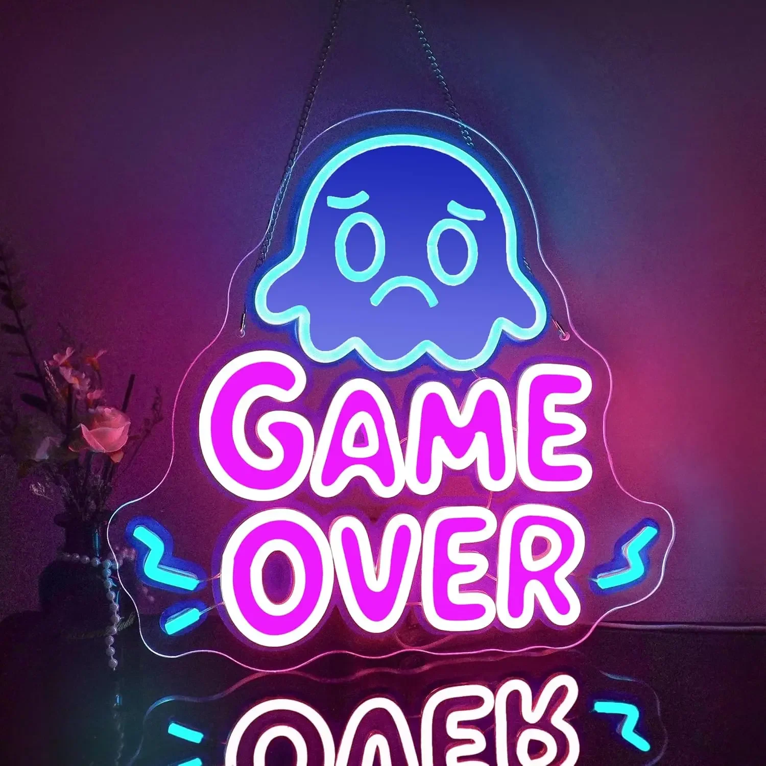 

Игра Over Neon Sign USB с регулируемой яркостью Светодиодный неоновый свет для бара Человек Пещера Вечеринка Клуб Человек Пещера Игровая комната Вечеринка Украшение дома Подарок