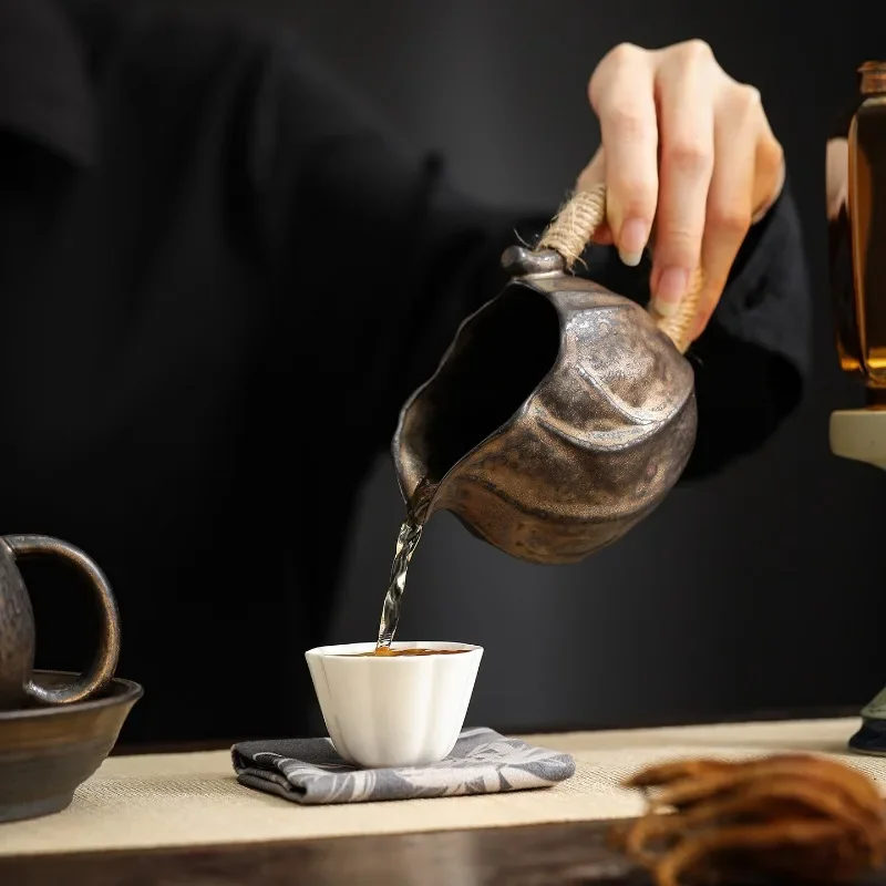 200ML Coarse Pottery Rock clay Public Cup Ceramic Chahai Cup Kung Fu Tea Accessories Tea Infusers Sharing Cup Tea Dispenser