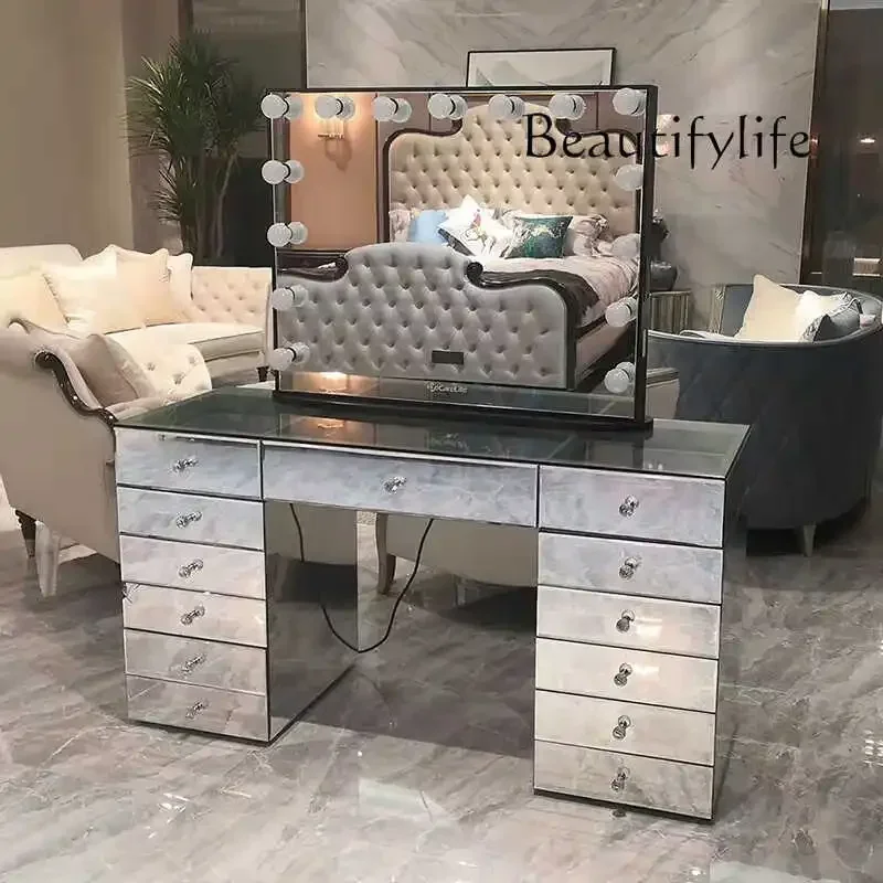 D YMirror Dresser Thirteen Outlet Makeup Table Modern Desk Chest 1.5 Meters Storage Cabinet