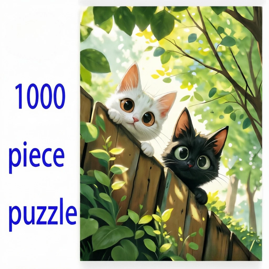 Library Kittens Jigsaw Puzzle, Multiple Cute Cats on Bookshelf, Vintage Study Room, Adorable Pet Scene, Adult Art Puzzle Gift, 5