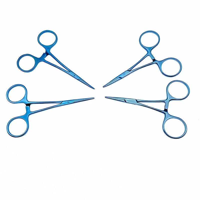 ملقط البعوض المرقئ من التيتانيوم هارتمان مستقيم/منحني 98 مللي متر/108 مللي متر أداة طب العيون الصغيرة