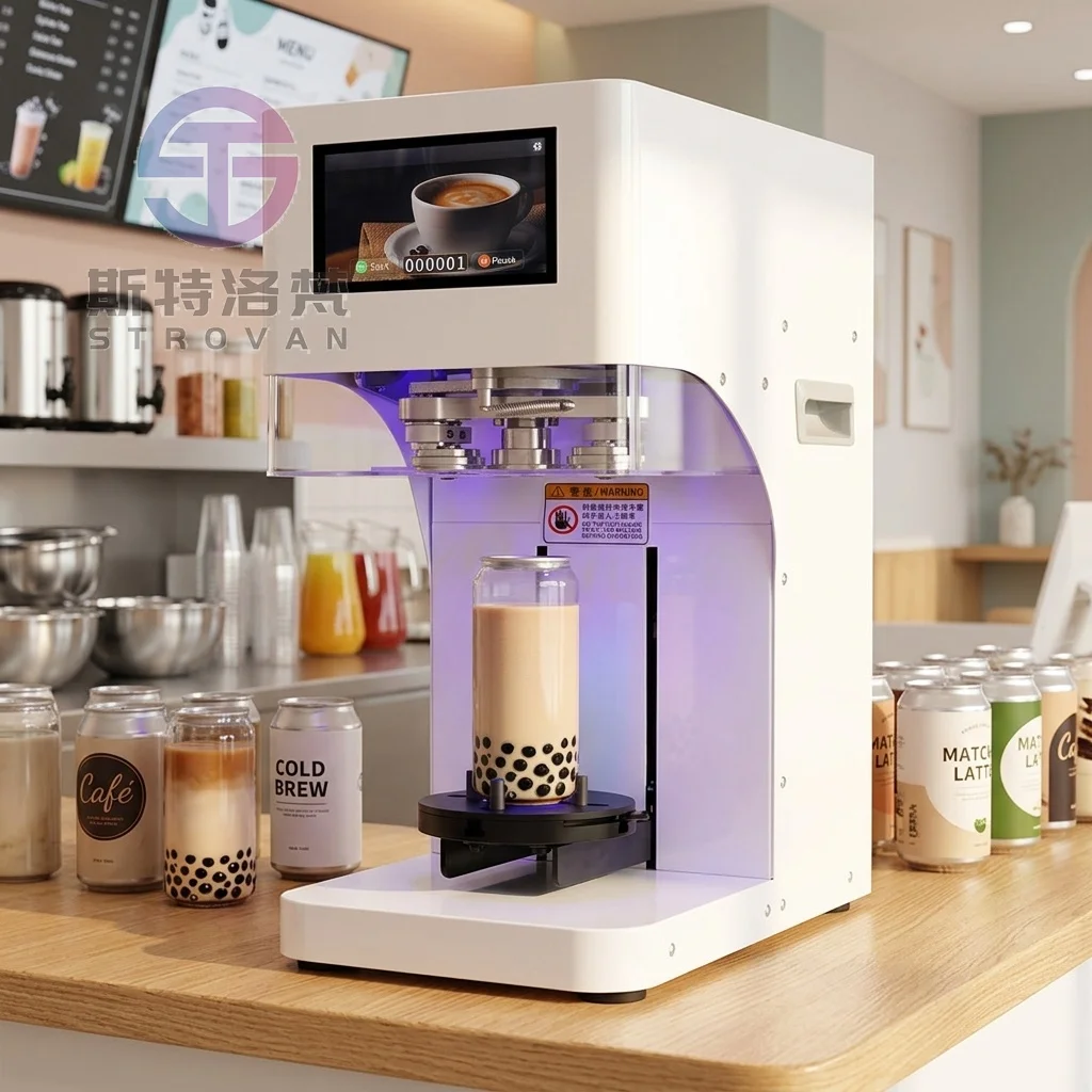 Automatic Can Sealer for Plastic & Glass Beverage Containers High-Frequency Sealing Compatible with Small Business Use