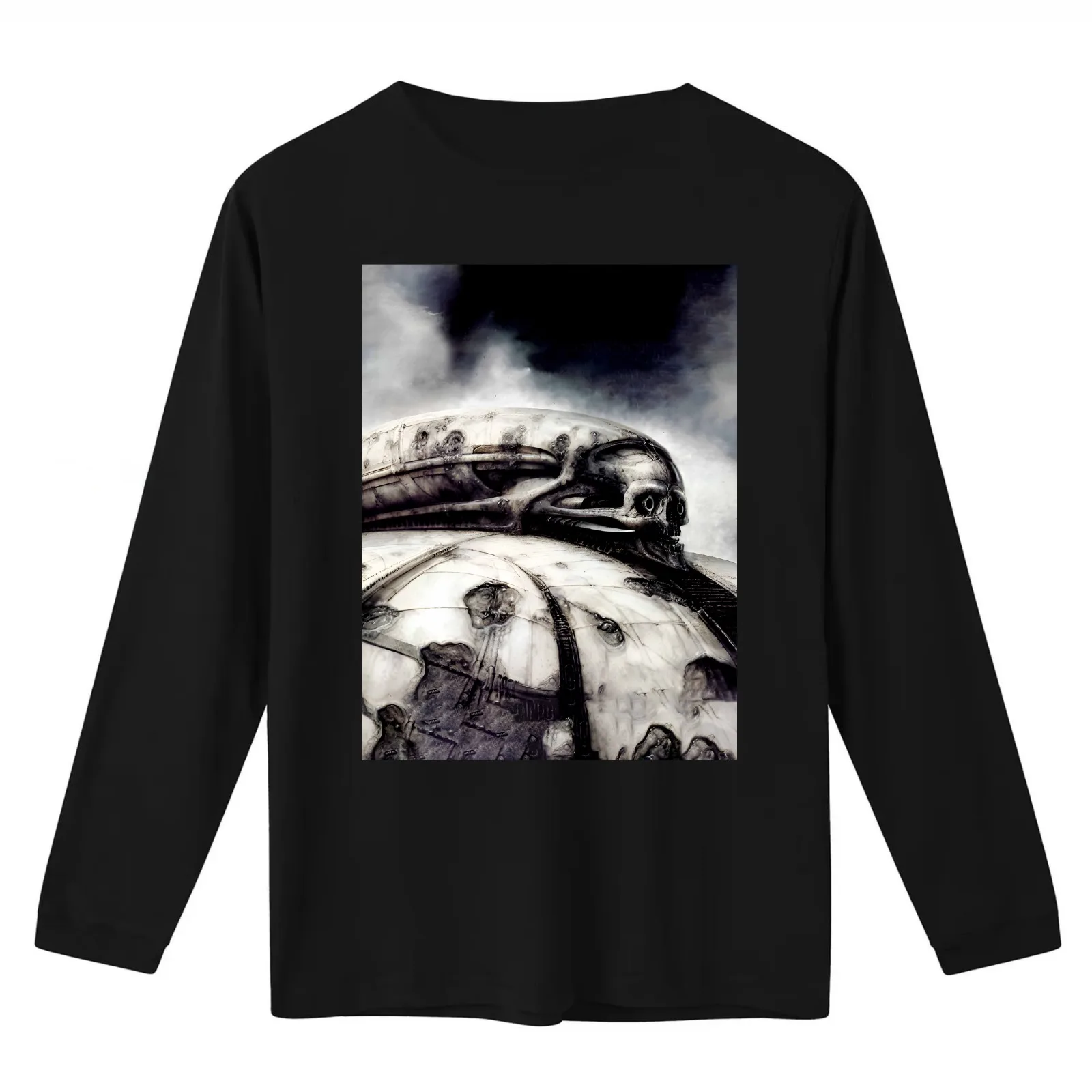 HR Giger Steampunk Skull T-Shirt Summer Casual Cotton Tee Oversized Streetwear Tops Vintage Graphic Print Unisex Men Women