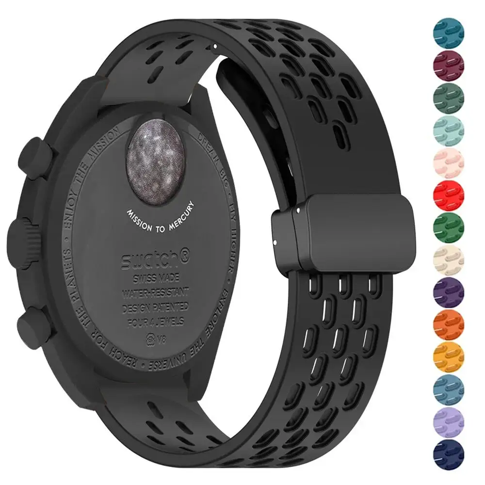 Für Omega X Swatch Joint MoonSwatch Band Magnetische Armband Für NOKIA Withings HR 40mm Sport Silikon Armband 20mm zubehör – Detail 1