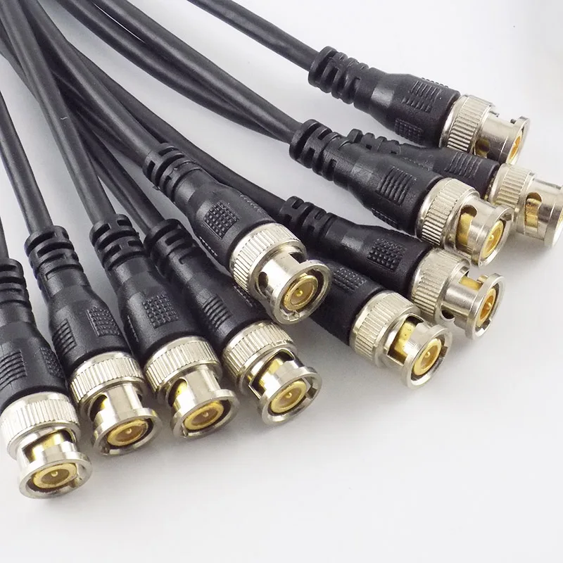 Kabel adaptor pria KE pria BNC 0.5M/1M/2M/3M untuk Kamera CCTV konektor BNC 75ohm kabel kamera aksesori BNC