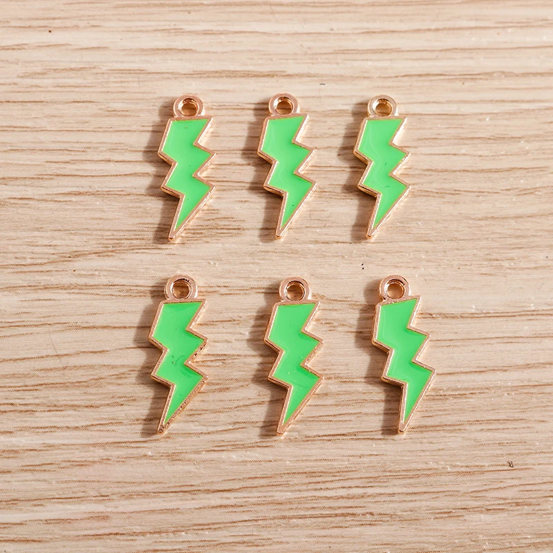 10 Stück niedliche, bunte Emaille-Anhänger in Form von Blitz, Mond und Wolken für die Schmuckherstellung, Ohrringe, Anhänger, Halsketten, DIY-Bastelarbeiten und Accessoires. – Detail 9