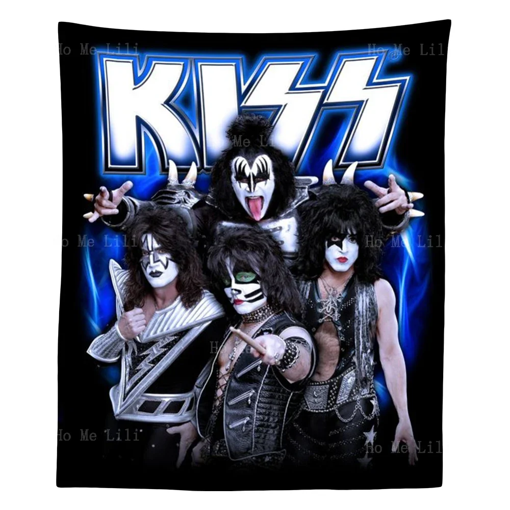 

American Classic Rock Band Kiss Retro Festival Door Room Decoration Tapestry For Livingroom Decor
