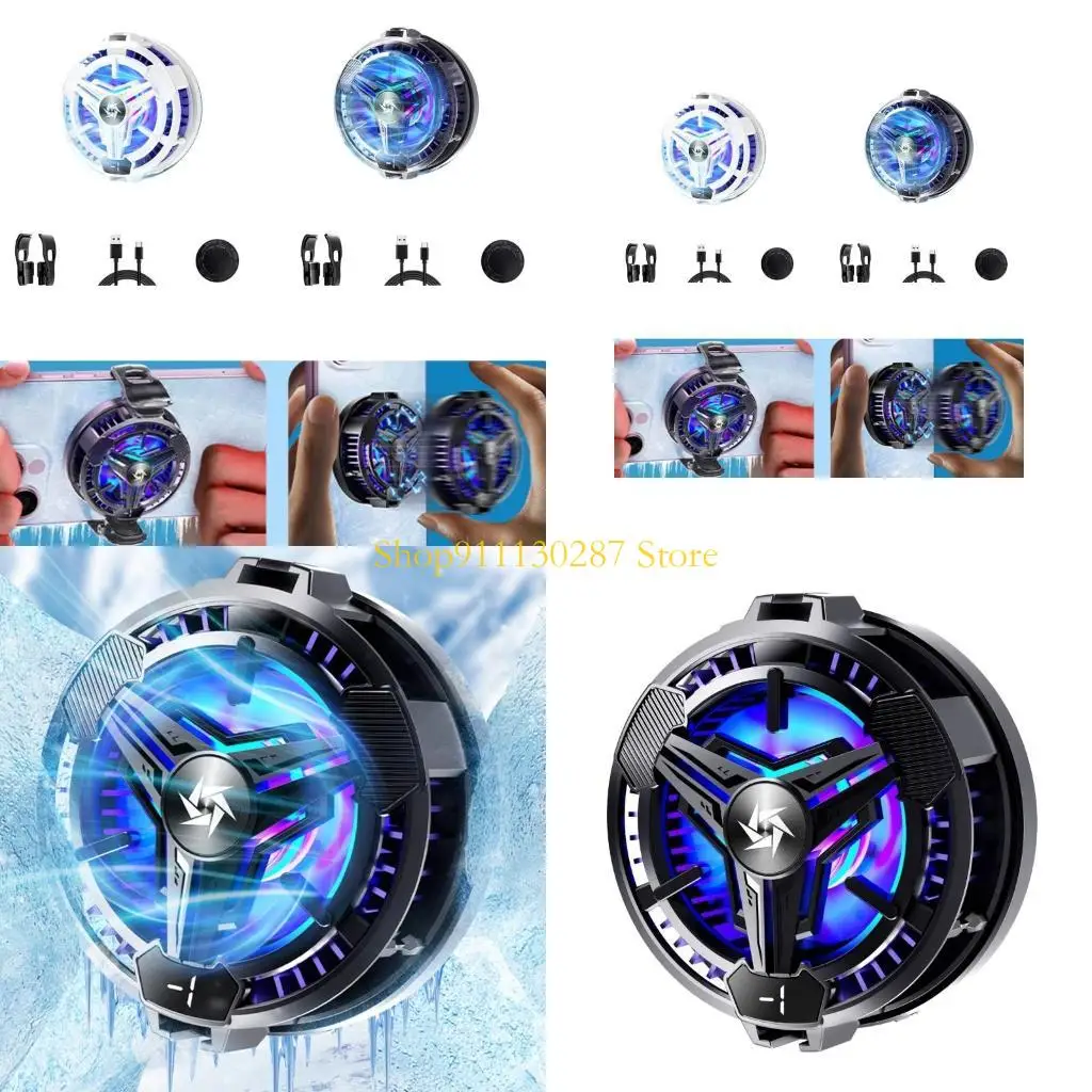 J1HC Phone Cooler Fan Semiconductor Cooling System Heat Sink with RGB Light