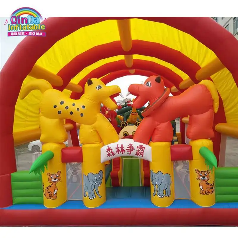 Outdoor playground Inflatable Bouncers With Cover Tent Jumping Castle for kids