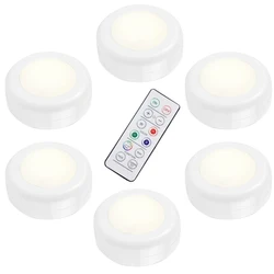 Remote Control Cabinet Lights Battery Powered Night Light Dimmable Warm/White Light Kitchen Lights Closet Aisle Stairs Lighting