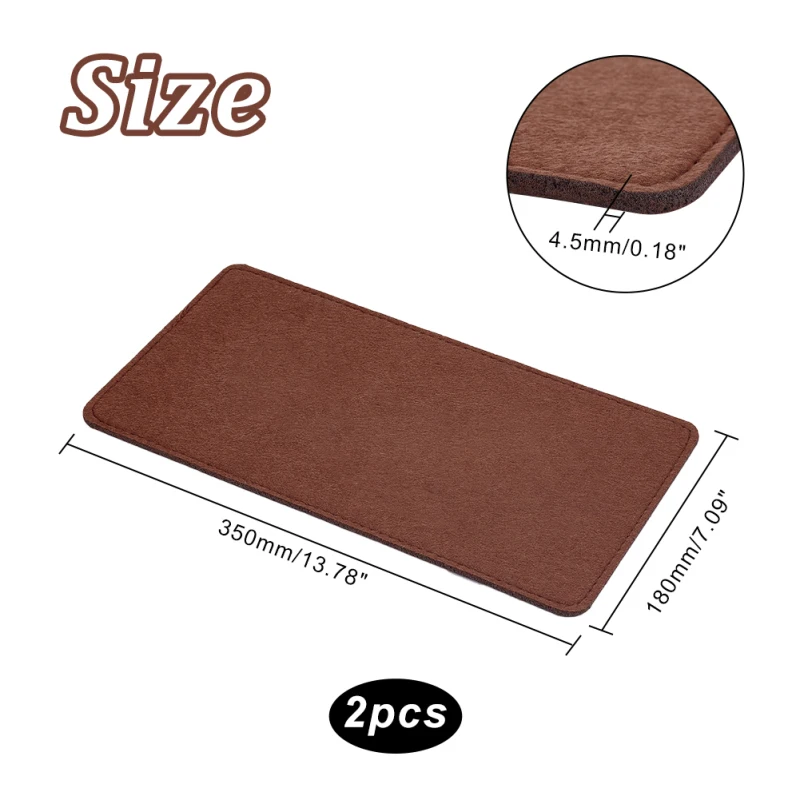 2pcs 13.8x7 in Inserts Bag Bottom Rectangle Bag Bottom Shaper Pad Brown Insert Cushion Base Shaper Felt Bag Base Shaper