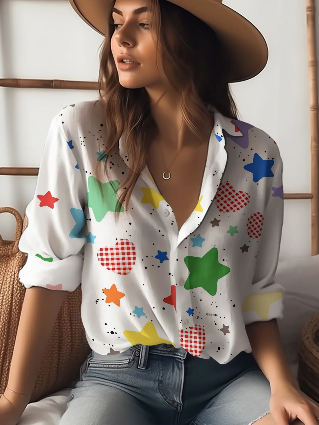

Summer women's new short sleeved 3D printed shirt