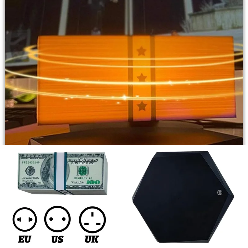 Hovering Cash Stack Desk Light LED Rotating Display Atmosphere Light Touch Activated Desk Lamp Gaming Home Decor Night Lamp