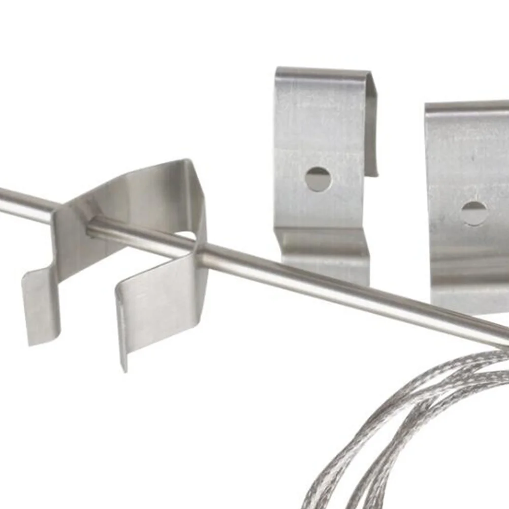 

4pcs Bbq Thermometer Probe Clip Stainless Steel Meat Grill Temperature Holder For Smoker Oven Bbq Tools Silver 6.5X4Cm Cooking