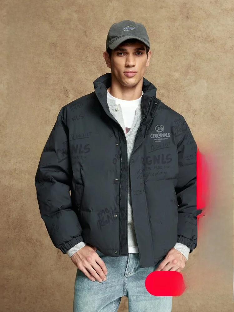 Chaqueta de Plumón para Hombre Jack Jones, Ropa de Invierno, Informal, Holgada, Cálida, Estampada, de Poliéster, Juvenil, par...
