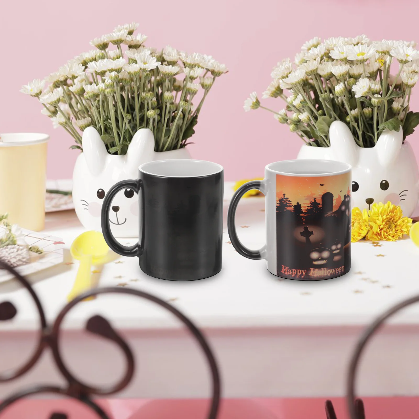 

Color Changing Thermal Mug Color-changing Cup Fancy Coffee Mugs Colour Temperature Chinese Style Heat