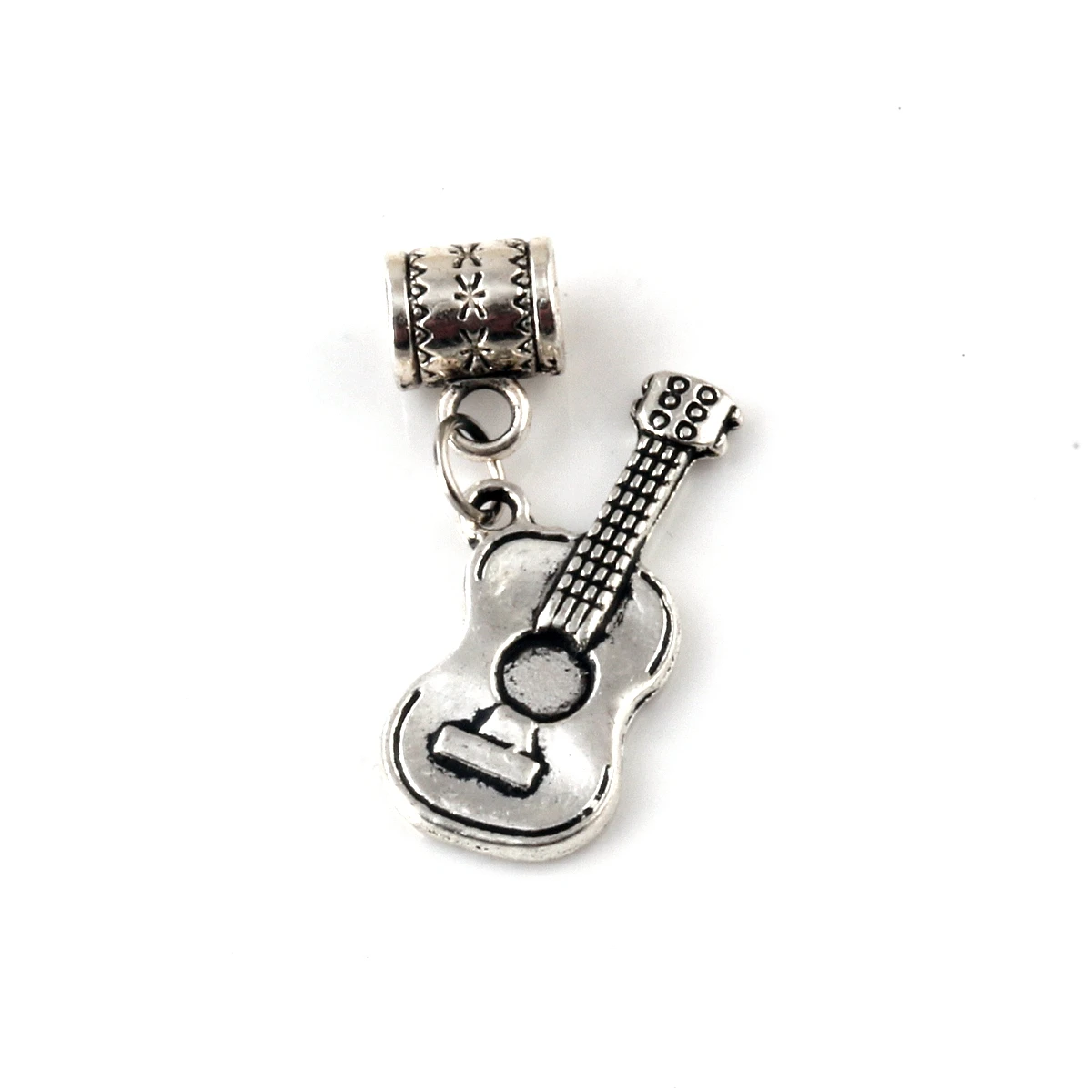 100Pcs Alloy Acoustic Guitar Music Musical Instrument Charm Pendant For Jewelry Making 30.5mm x24mm
