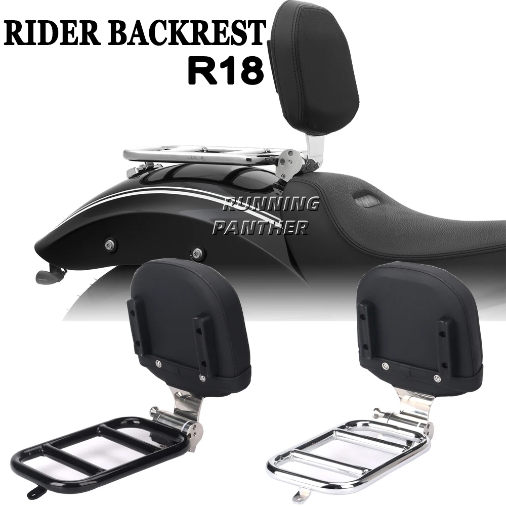 New Chrome Motorcycle Rider Backrest Foldable Back Rest Pad For BMW R18 2020-2023 2021 2022  R 18 Classic